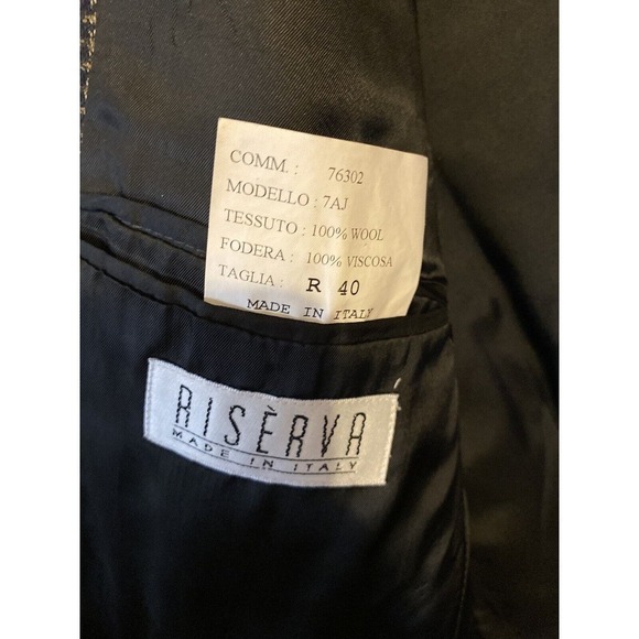 Riserva Dillard's Sport Blazer Jacket Houndstooth 40 R Made in Italy 100% Wool - Picture 9 of 16